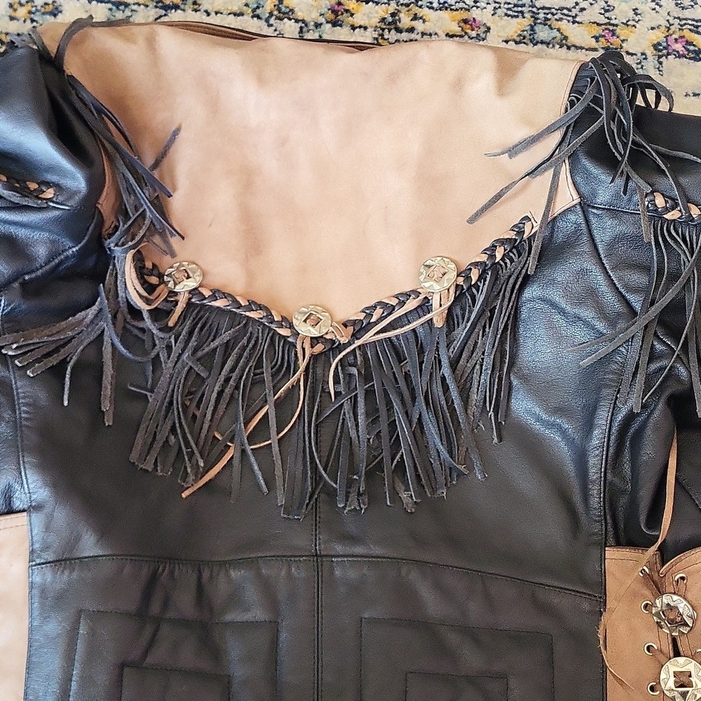 vinatge cowgirl style fringe leather jacket - Picture 9 of 9